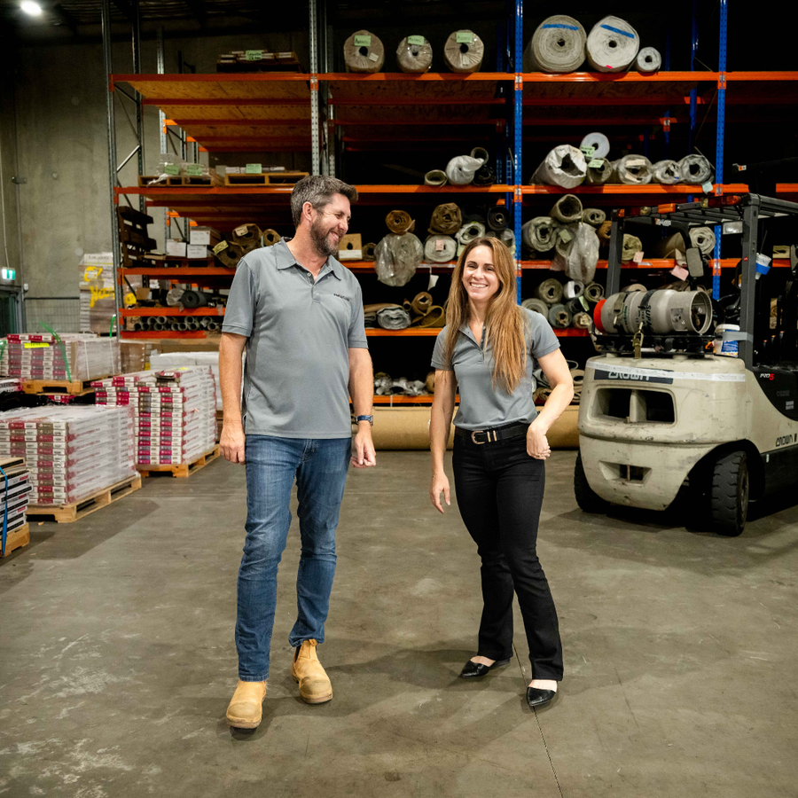 Brad and Angela, owners of Find A Floor, at their Sunshine Coast showroom